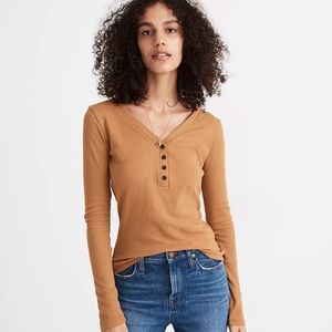 Madewell Fine Ribbed Hensley Long Sleeve Top.  Brand new, no tags. Cute & soft!